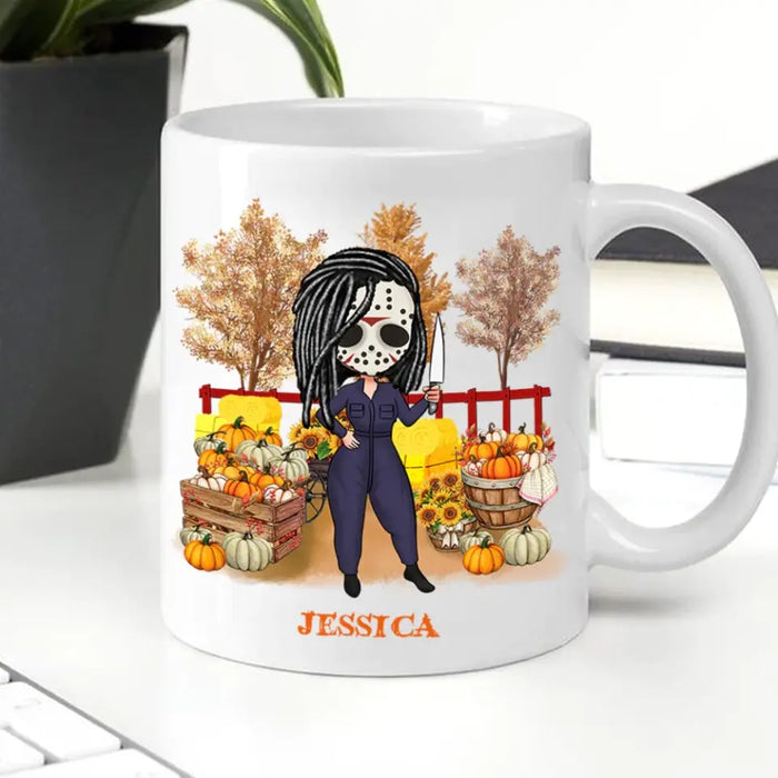 Go To Pumpkin Patch Watch Horror Movies - Personalized Mug - Halloween Gift For Friends, Women