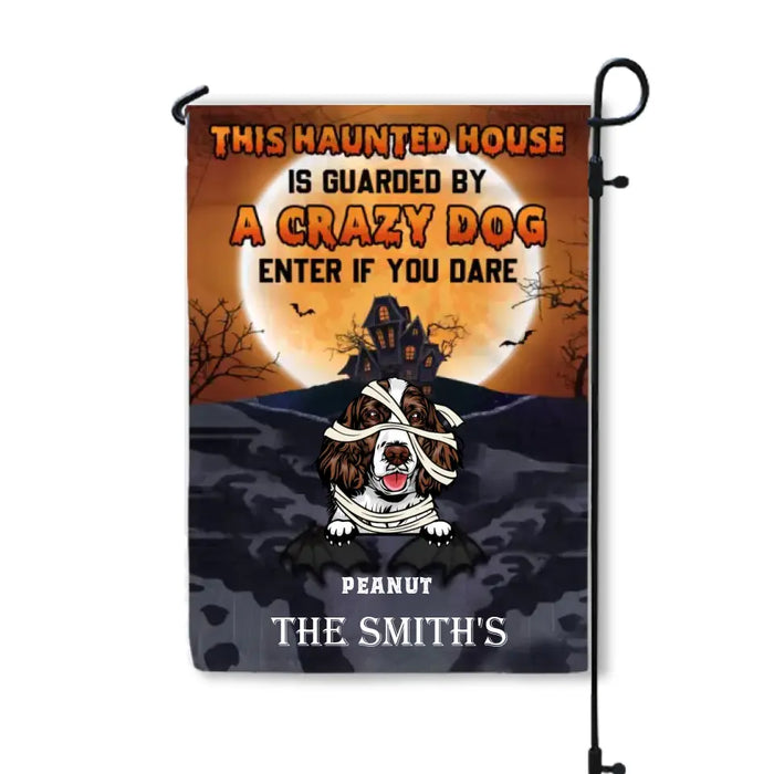 This Haunted House Enter If You Dare - Personalized Flag - Halloween Gift For Dog Lovers