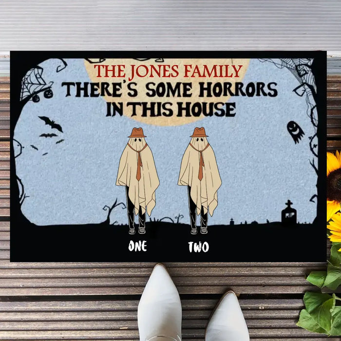 There's Some Horrors In This House - Personalized Doormat - Halloween Gift For Family