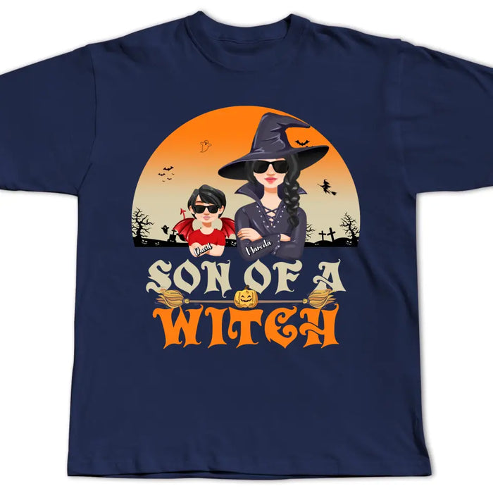 Son Of A Witch - Personalized Shirt - Halloween Gift For Son, Kids, Family