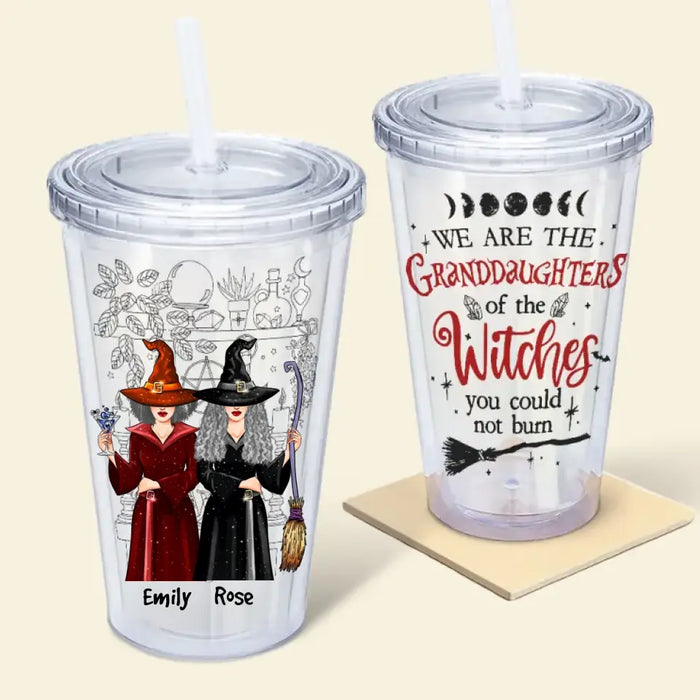 We're The Granddaughters Of The Witches - Personalized Acrylic Tumbler - Halloween Gift For Friends, Besties