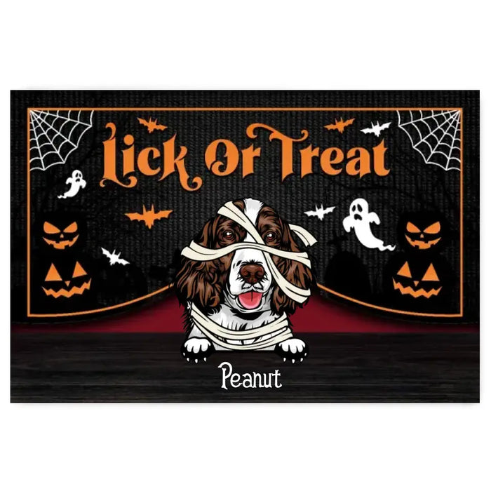 Lick Or Treat - Personalized Doormat - Halloween Gift For Dog Lovers