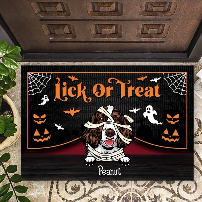 Lick Or Treat - Personalized Doormat - Halloween Gift For Dog Lovers
