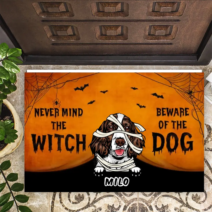 Beware Of The Dog - Personalized Doormat- Halloween Gift For Dog Lovers