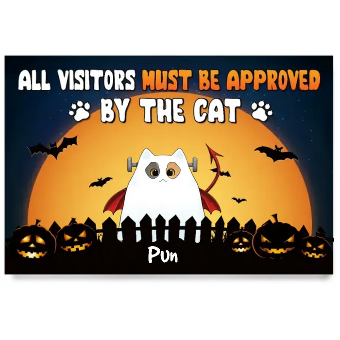 Approved By Cats - Personalized Doormat - Halloween Gift For Cat Lovers