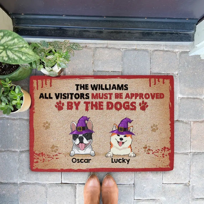 All Visitors Must Be Approved - Personalized Doormat- Halloween Gift For Dog Lovers