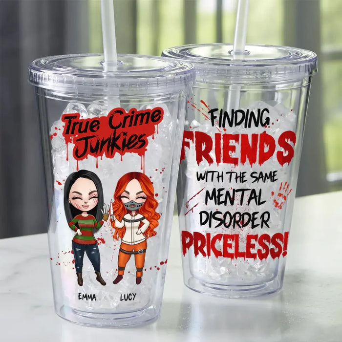 True Crime Junkies - Personalized Acrylic Tumbler - Halloween Gift For Friends, Besties
