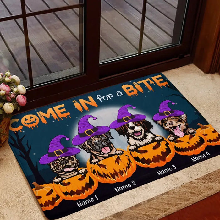 Come In For A Bite - Personalized Doormat- Halloween Gift For Dog Lovers