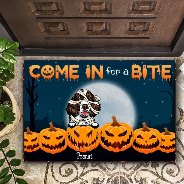 Come In For A Bite - Personalized Doormat- Halloween Gift For Dog Lovers