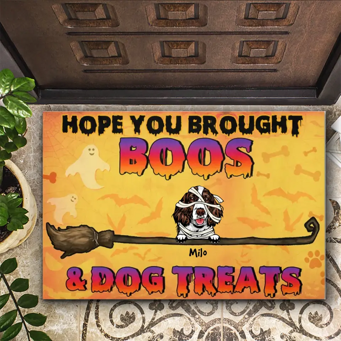 Hope You Brought Boos & Dog Treats - Personalized Doormat- Halloween Gift For Dog Lovers