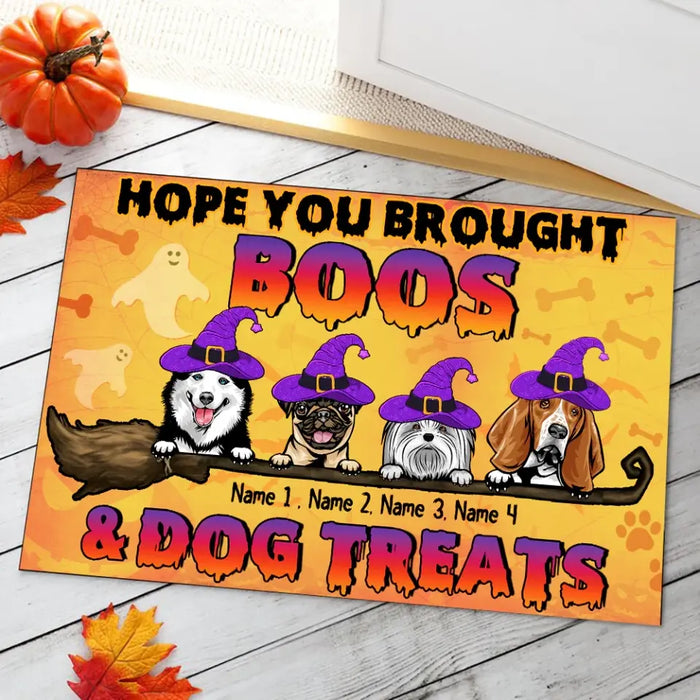 Hope You Brought Boos & Dog Treats - Personalized Doormat- Halloween Gift For Dog Lovers