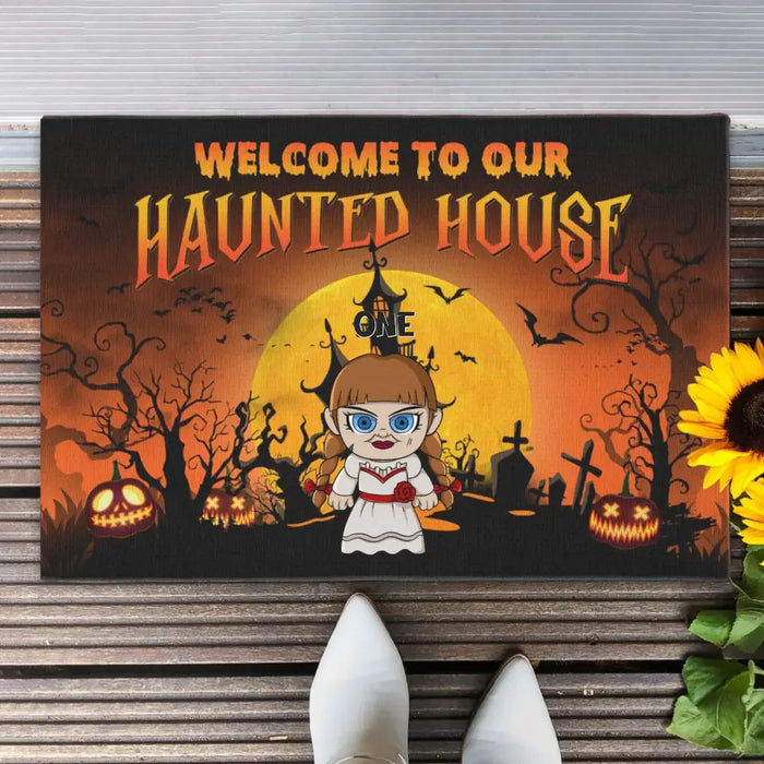 Welcome To Our Haunted House - Personalized Doormat - Halloween Gift For Family