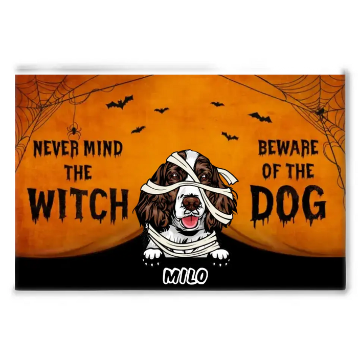 Beware Of The Dog - Personalized Doormat- Halloween Gift For Dog Lovers