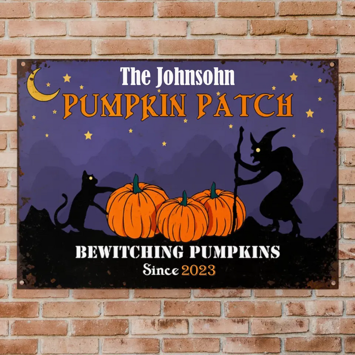 Pumpkin Patch - Personalized Metal Sign - Halloween Gift For Family