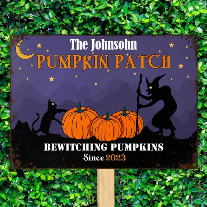 Pumpkin Patch - Personalized Metal Sign - Halloween Gift For Family