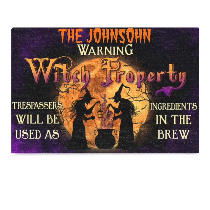 Witch Property - Personalized Doormat - Halloween Decor For Family
