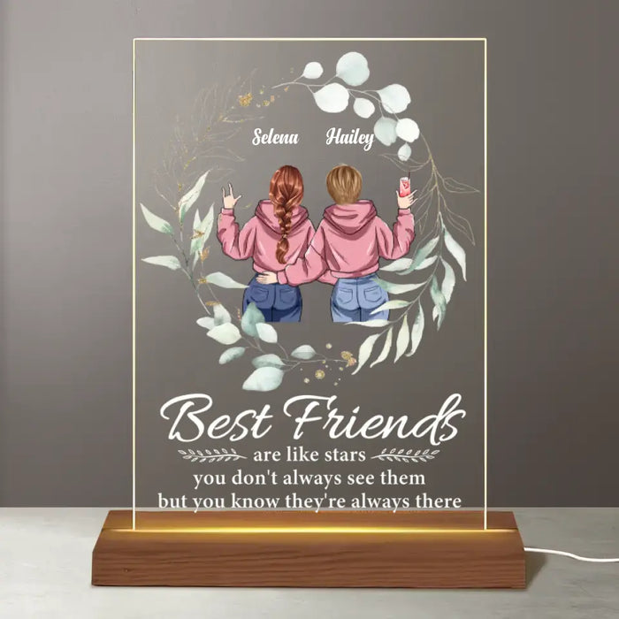 You Know They're Always There - Personalized Acrylic Plaque LED Night Light - Gift For Best Friends