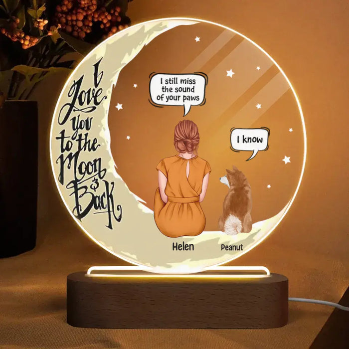 I Love You To The Moon And Back - Personalized Led Light Night - Gift For Dog Lovers