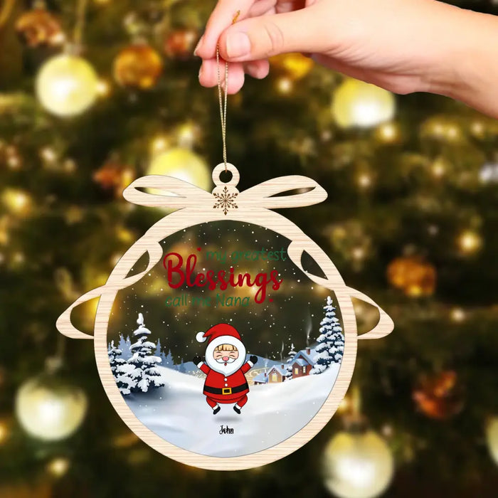 My Grandkids 2023 - Personalized Shaped Acrylic And Wooden Ornament - Christmas Gift For Grandma