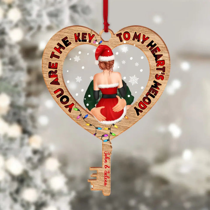 You Are The Key To My Heart's Melody - Personalized Shaped Acrylic & Wooden Ornament - Christmas Gift For Couples