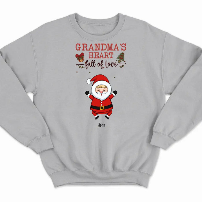 Grandma's Heart Full Of Love - Personalized Sweatshirt - Christmas Gift For Grandma