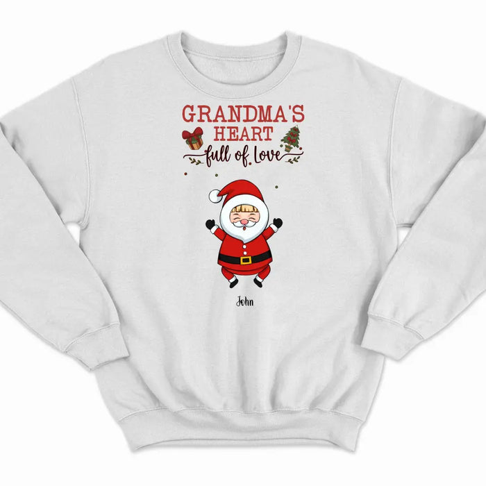 Grandma's Heart Full Of Love - Personalized Sweatshirt - Christmas Gift For Grandma