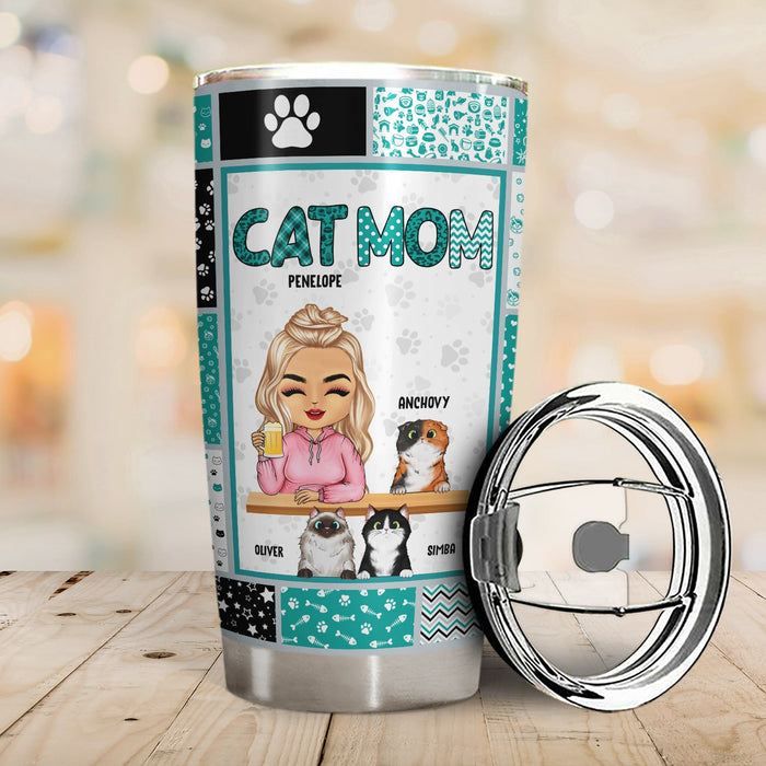 Cat Mom, Cat Dad - Birthday, Loving, Funny, Home Decor Gift For Cat Lover - Personalized Custom Tumbler