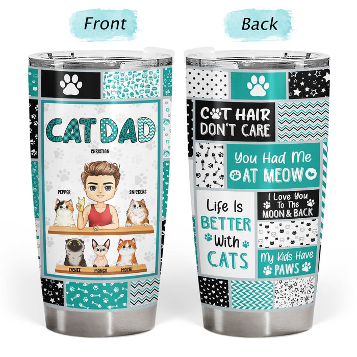 Cat Mom, Cat Dad - Birthday, Loving, Funny, Home Decor Gift For Cat Lover - Personalized Custom Tumbler