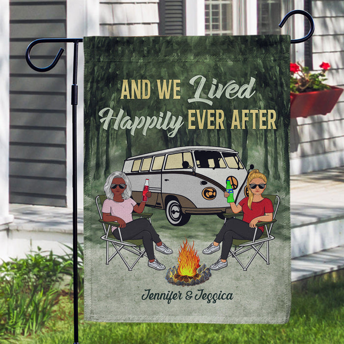 Making Memories One Campsite At A Time Husband Wife Camping Couple - Personalized Custom Flag